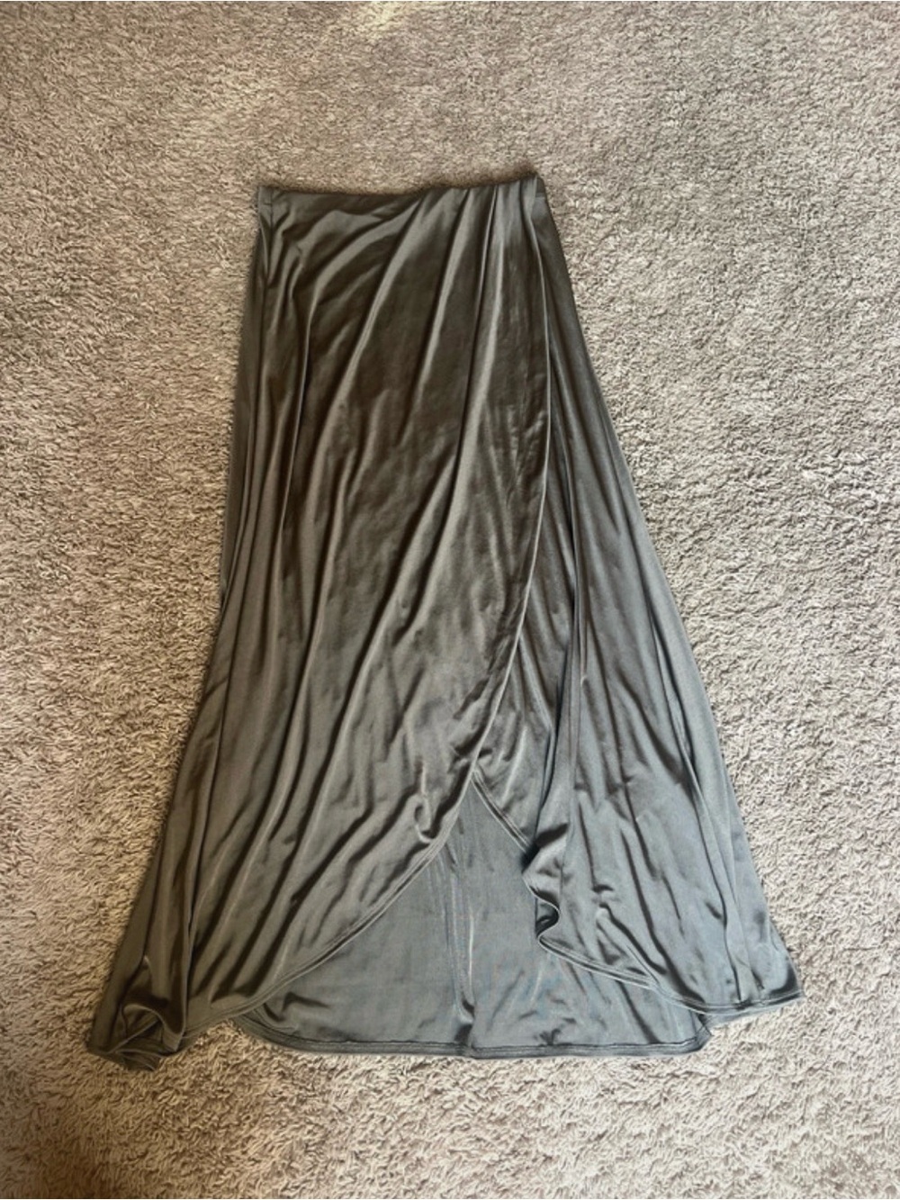 Free People Olive Wrap-Style Maxi Skirt